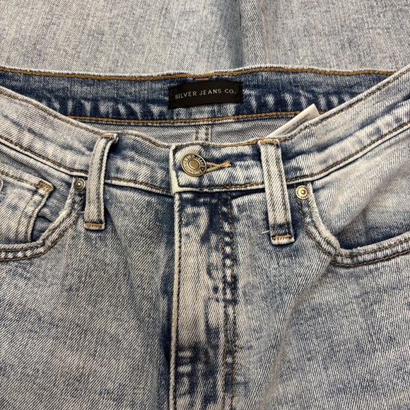Silver Jeans Straight Leg Silver and Blue Denim - Picture 3 of 5